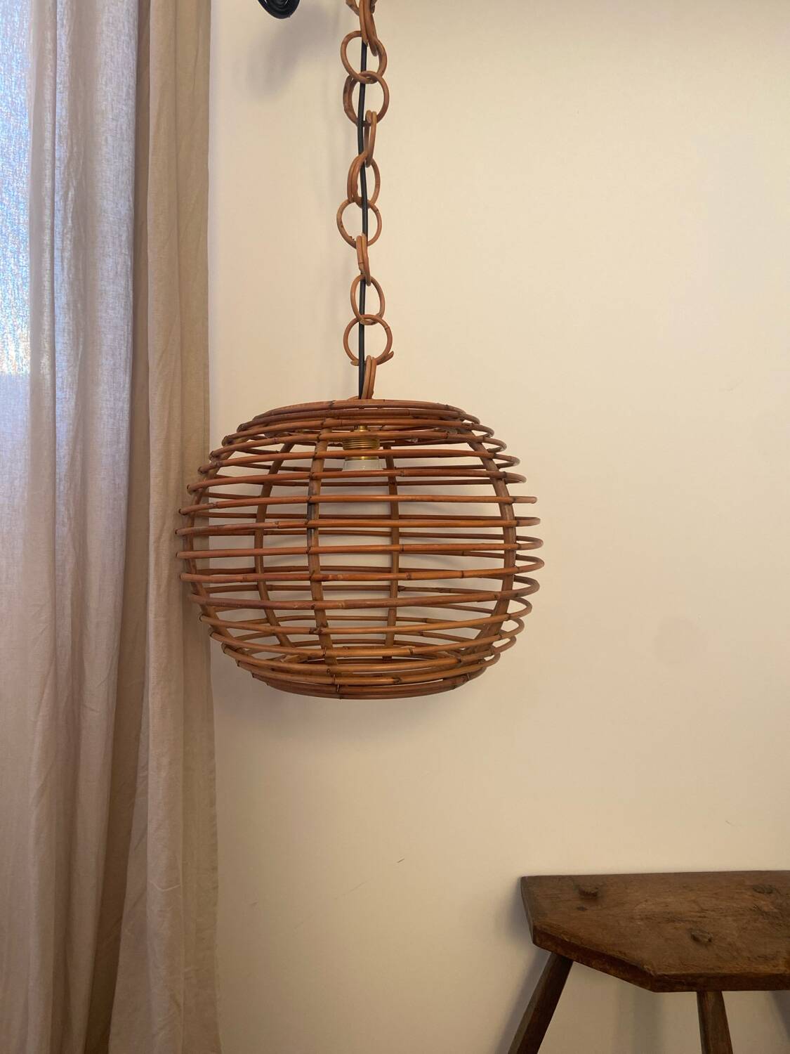 Vintage rattan pendant light