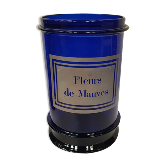 Pot à pharmacie en verre  couleur : bleu cobalt