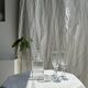 Set of 5 glass champagne flutes with twisted ribbed base