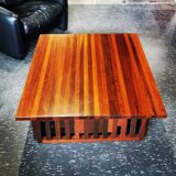 Table basse XL design vintage en bois exotique