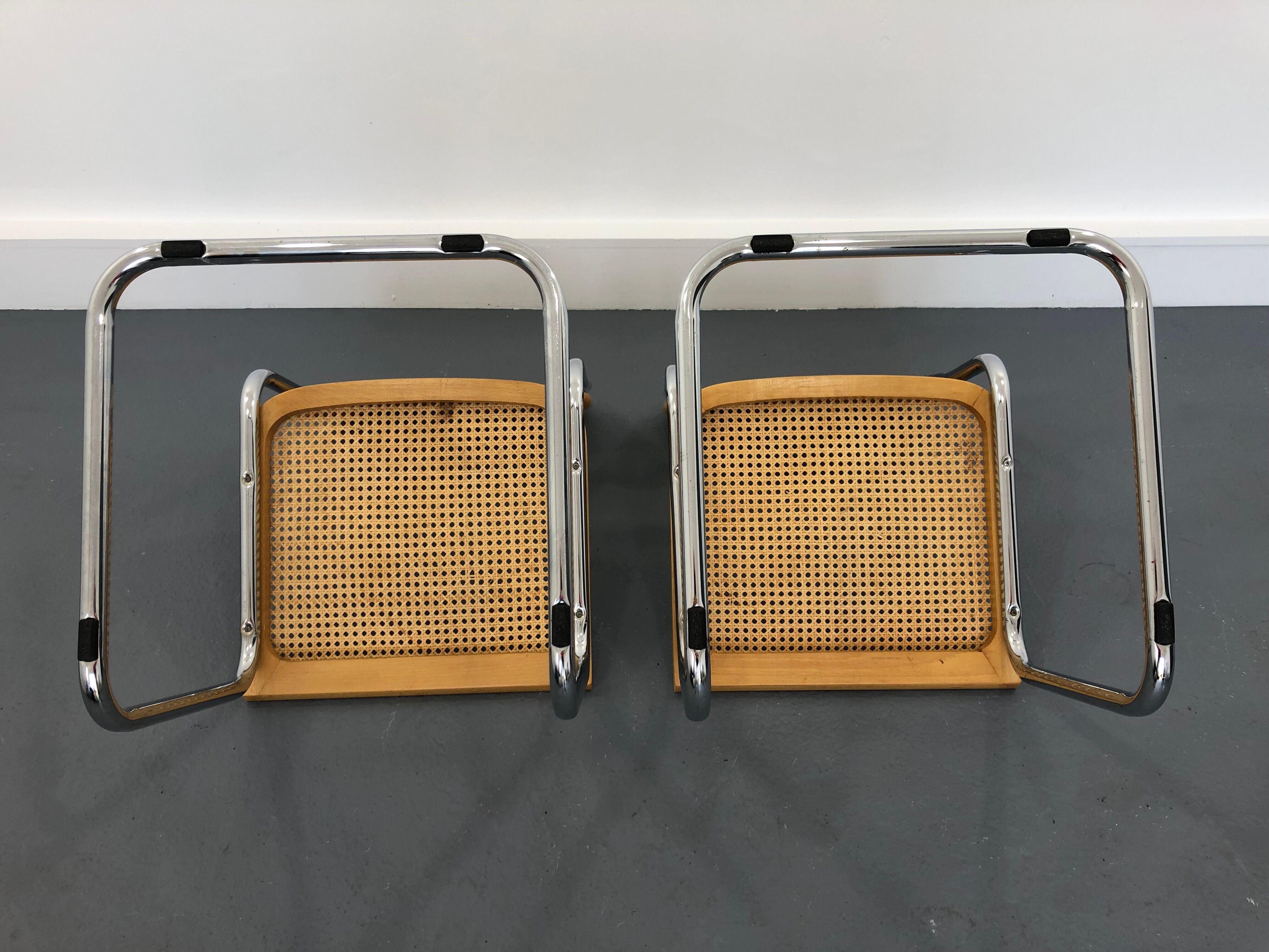 Pair chairs design Marcel Breuer, Italy, 1980