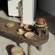 Round flat jar in old stoneware D20