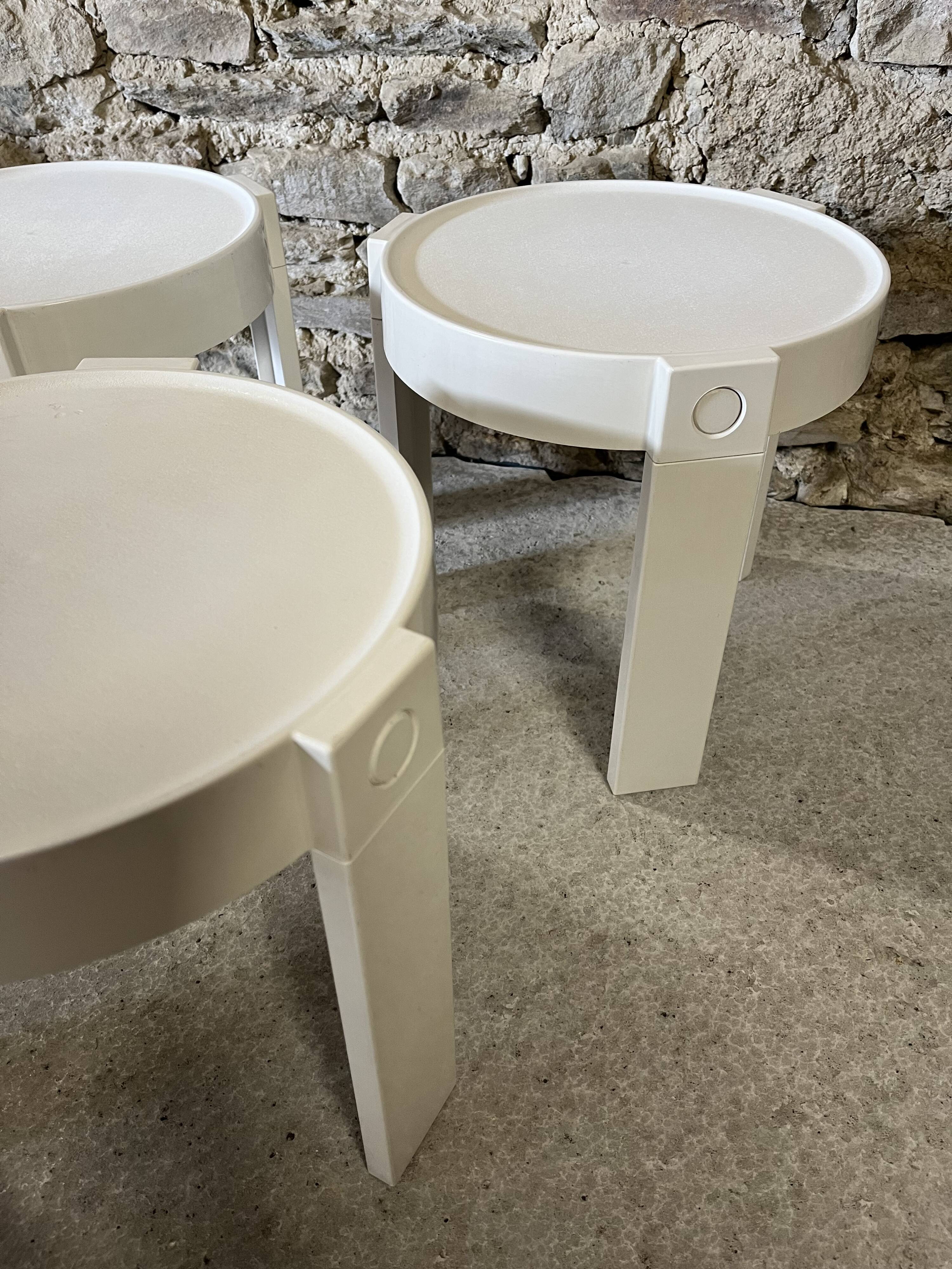 Trio of coffee tables / sofa ends FLAIR for Prisunic 1970