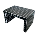 Side coffee table tile black joint white mosaic