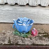 Ancien bougeoir barbotine forme de rose