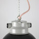 Vintage dark blueberry blue small industrial hanging light from TEP