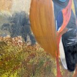 Huile sur toile « Oiseau coloré »