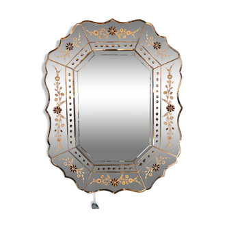 Old pink Venetian mirror