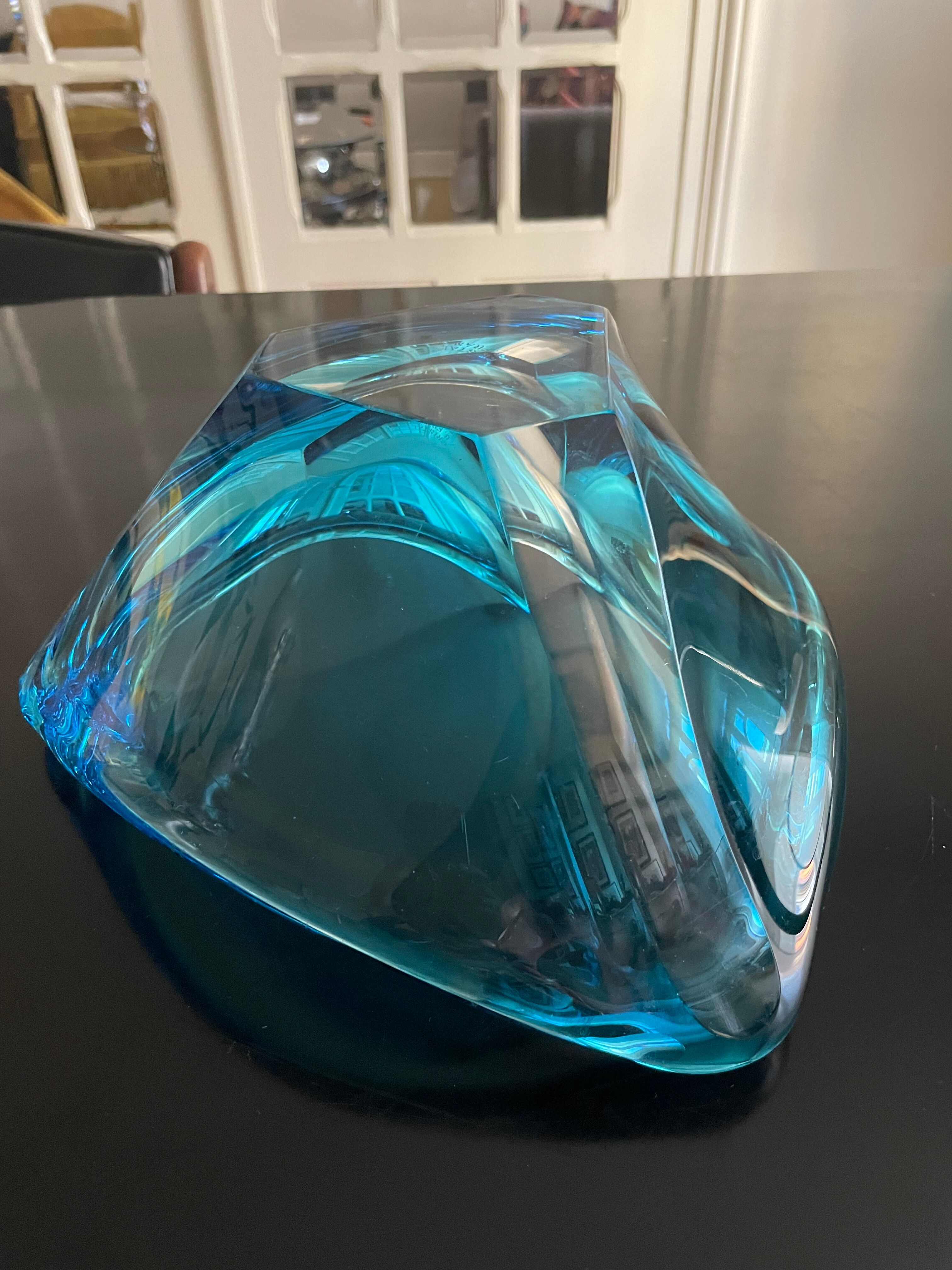 Empty blue crystal pocket