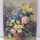 Oil on panel, bouquet of flowers, Pinot Vialet