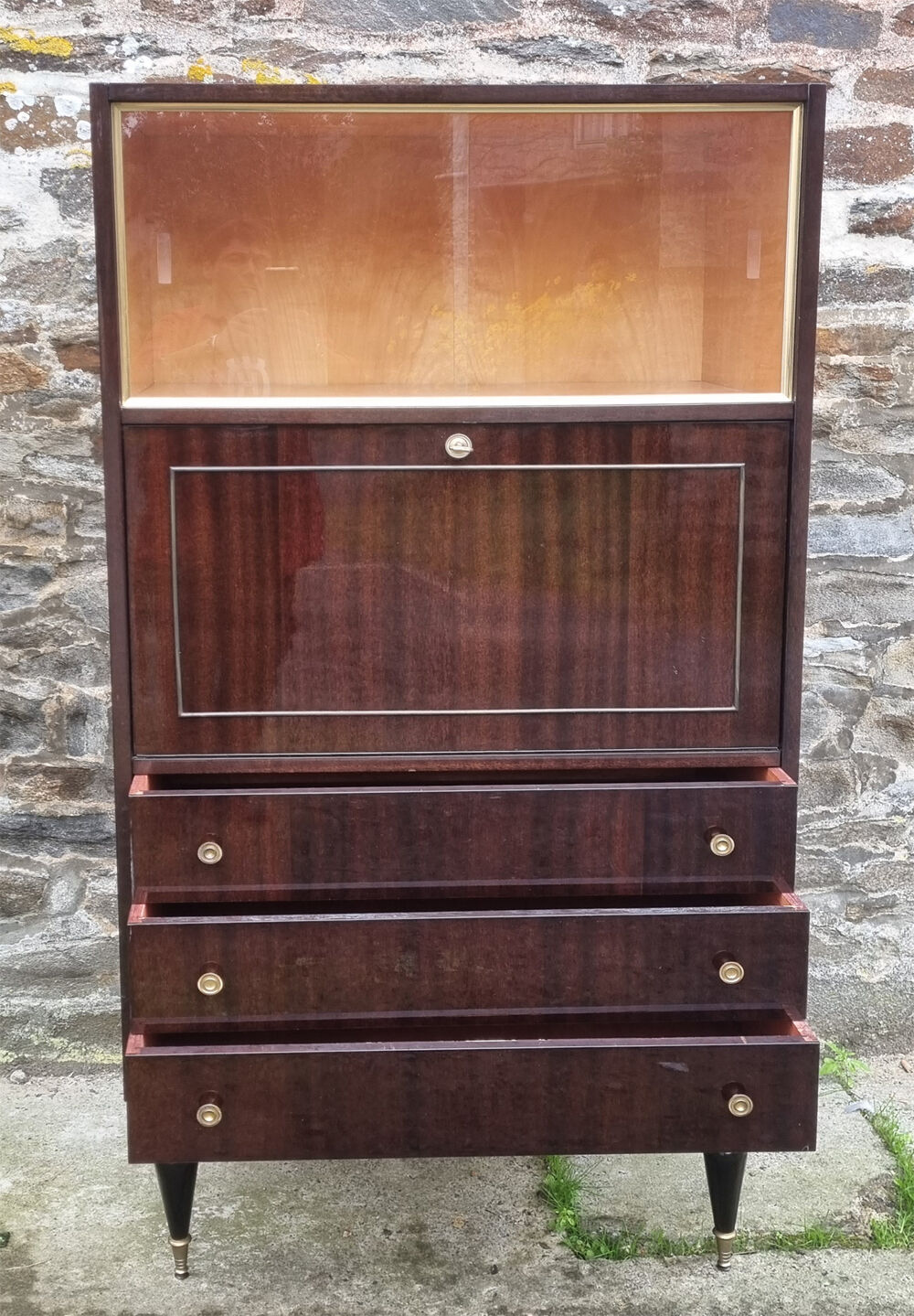 Desk, chest of drawers, shelves, library, vintage, 50s - 60s