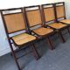 Following 4 folding chairs in mahogany and canned, 60 years.