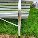 Banc de jardin ancien avec pieds en métal