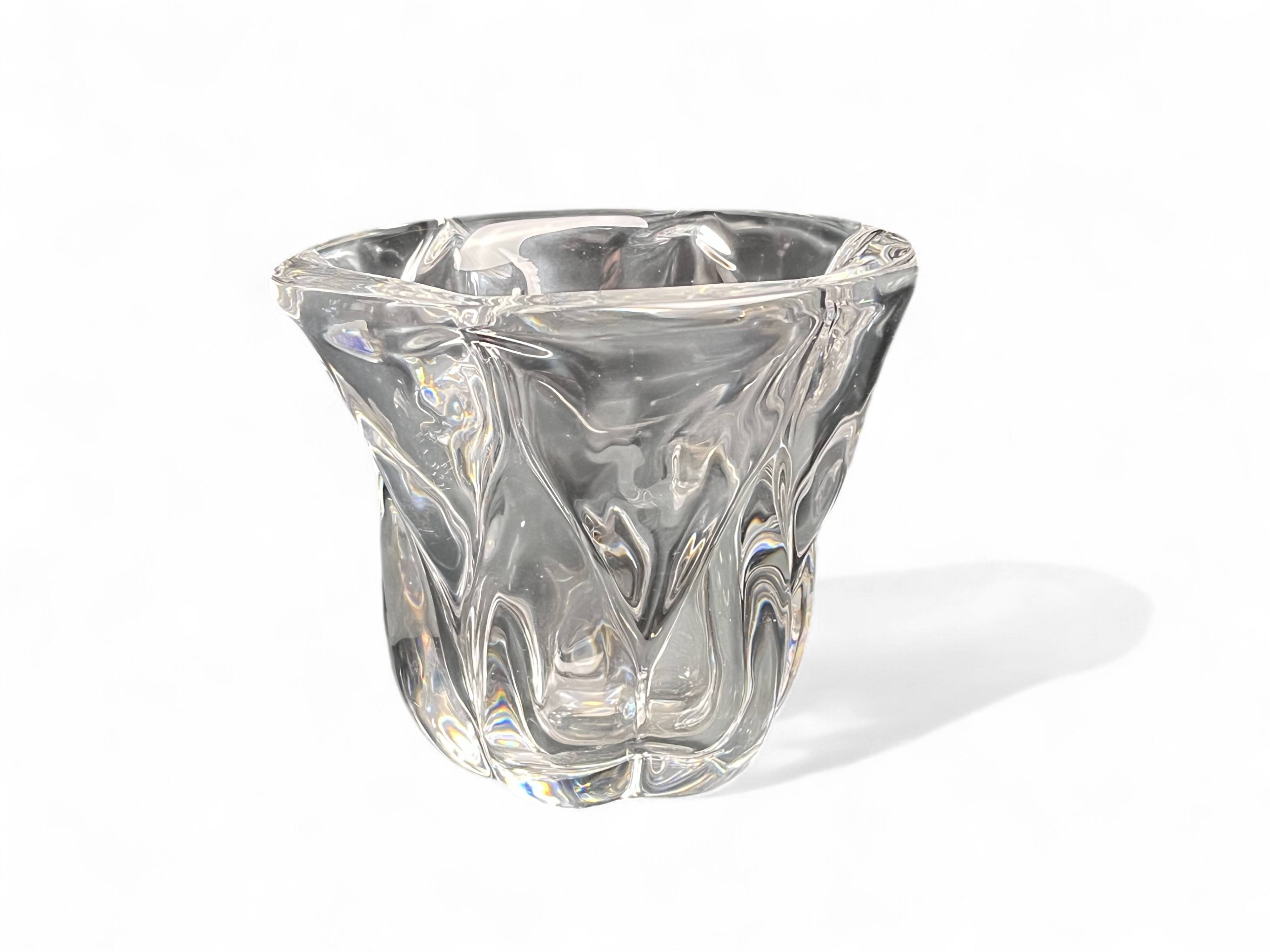 Vintage, small Val Saint Lambert crystal vase, 20th century