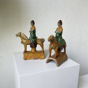 Tuile faitière équestre terre cuite époque Ming