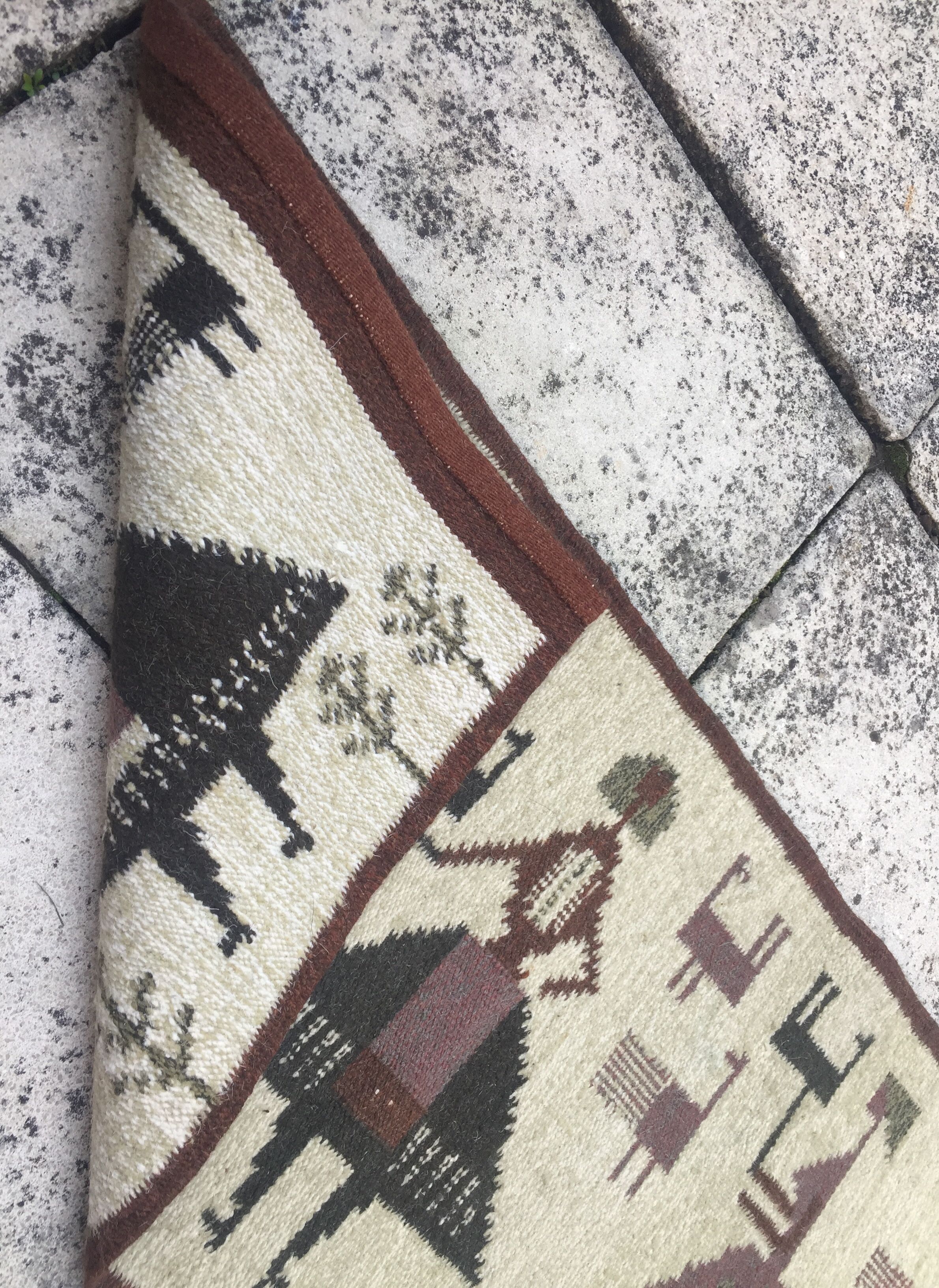 Swedish flat weave rug 1950