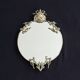 Round Mirror with Ribbon Crest and Lady's Portrait in Gilded Metal