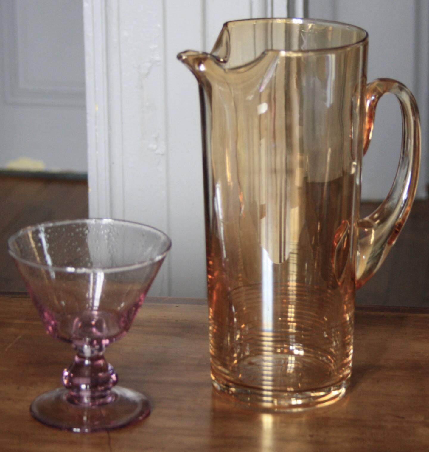 Blown glass pitcher/carafe