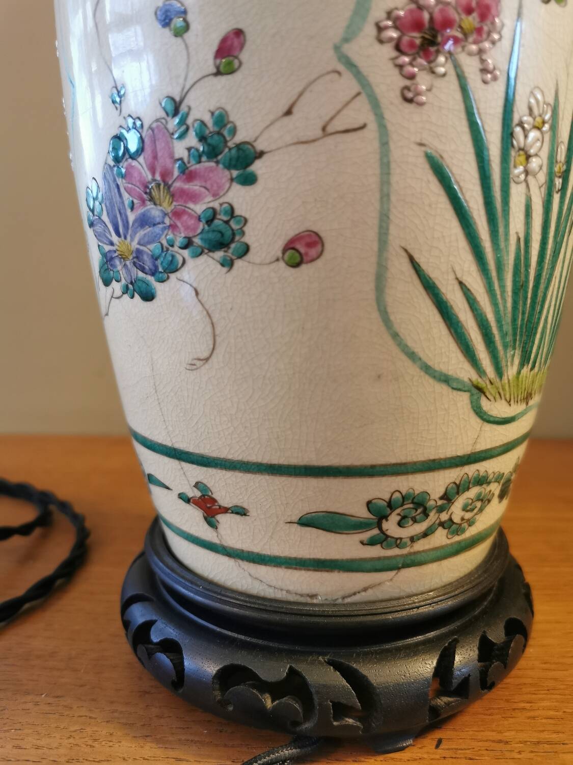 Antique Asian lamp base