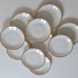 Set of 10 porcelain dessert plates