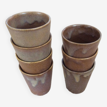 7 stoneware coffee cups