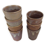 7 tasses à café en grès