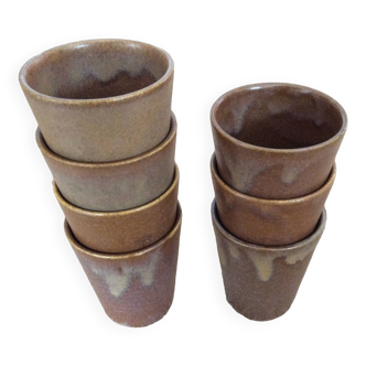 7 stoneware coffee cups