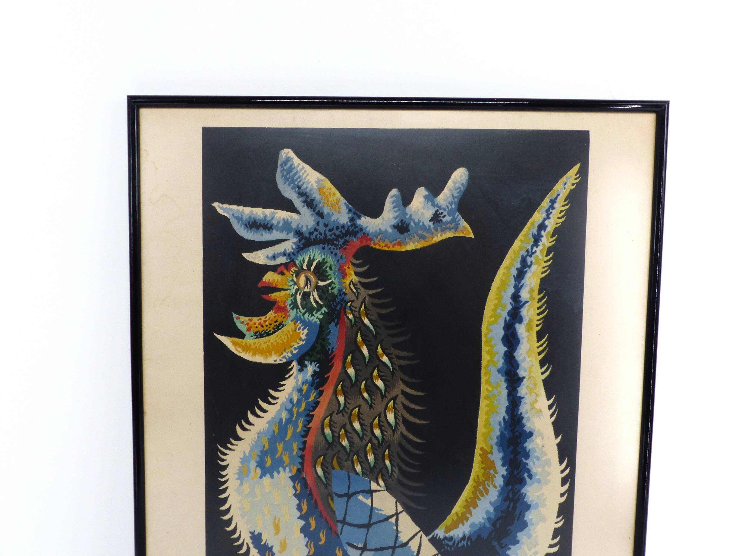 Original hand-signed lithograph, Jean Lurçat, "Stylized Rooster", 1953