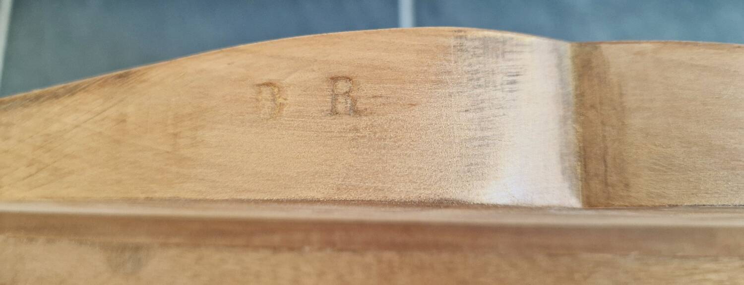 Solid cherry bedside table - Louis XV style - Signed DR