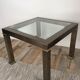Table basse vintage en laiton et verre biseauté