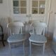 Set of 4 vintage bistro chairs from the 1970s enhanced in grey.
