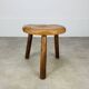Brutalist tripod stool in solid wood