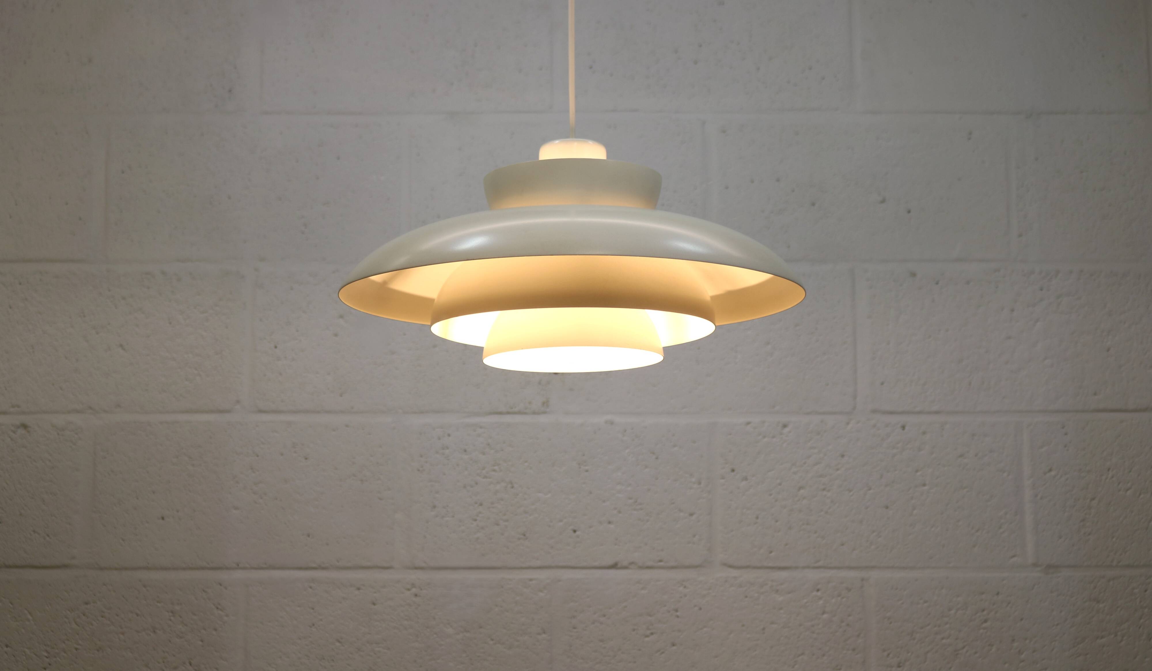 Original white Danish pendant lamp - Fog and Morup by Jo Hammerborg - Model