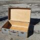 Vintage wooden travel trunk stamped bagage j.m.g.é.