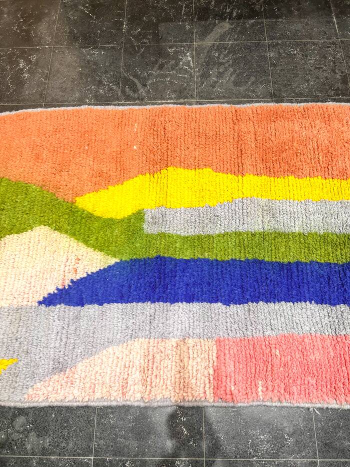 Beni Ouarain wool rug Contemporary graphic design size 200cmx150