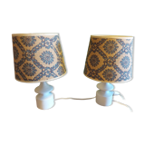 2 vintage 60's wooden bedside lamps