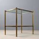 Vintage coffee table in brass and glass, 1970s.