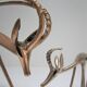 Four vintage brass antelope gazelles