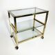 Vintage chrome and gold side table from the 1980s.