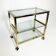 Vintage chrome and gold side table from the 1980s.