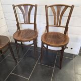 4 chaises bistrot en bois courbé