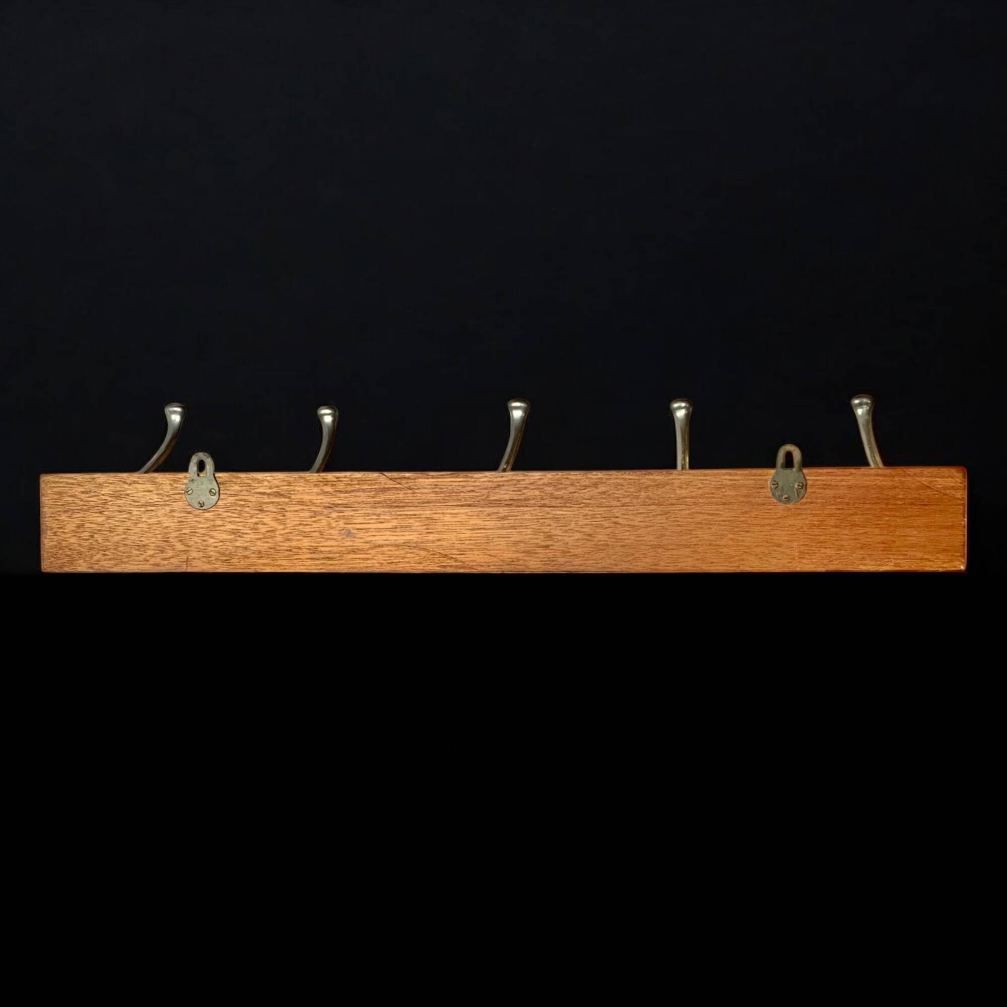 Vintage wooden wall coat rack - 5 hooks