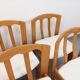 Set of 6 vintage chairs in elm wood and bouclé fabric from the 70s