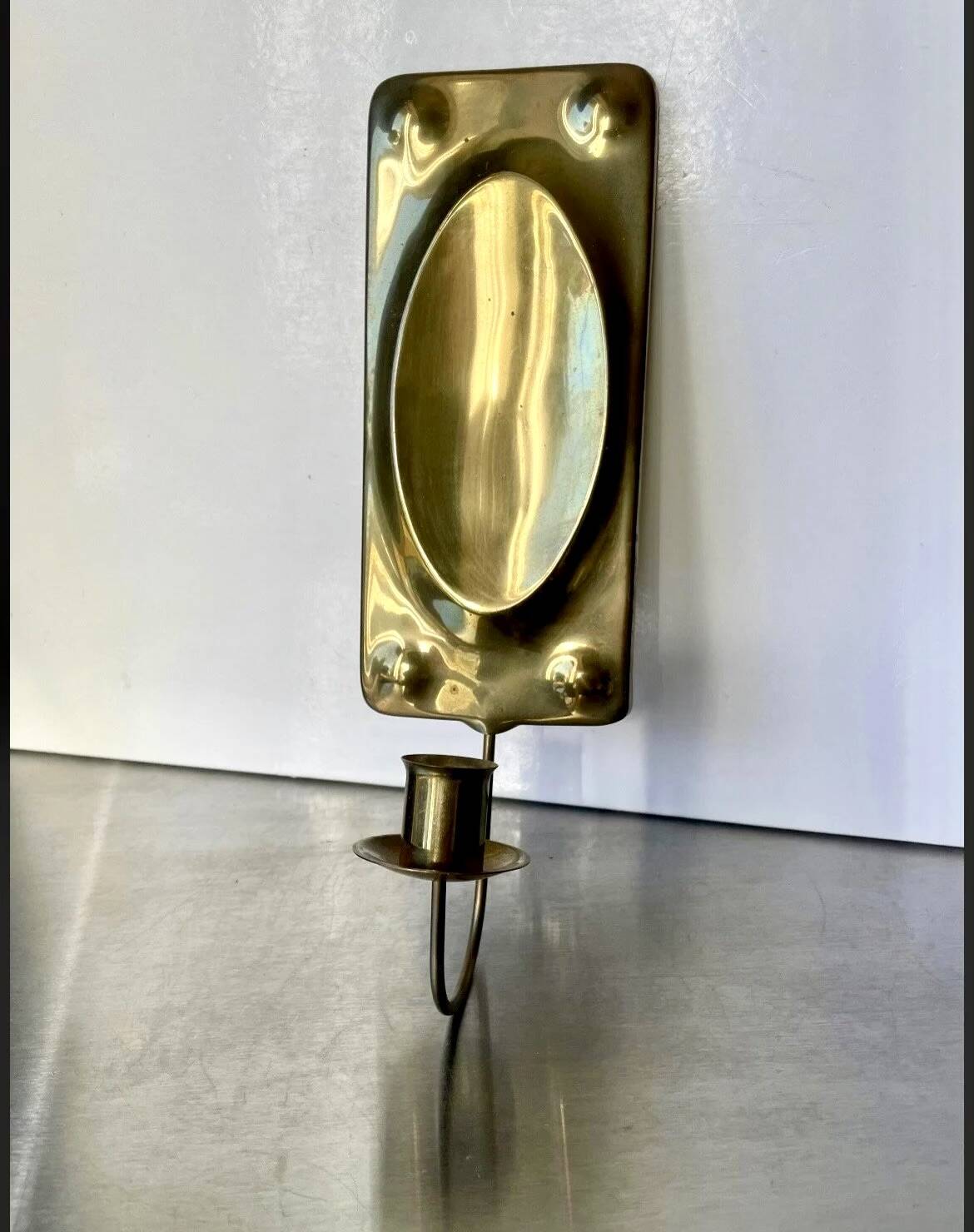 Vintage Brass Wall Candle holder  Sconce  height 28.5 cm