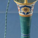 Pair of hand-painted ceramic table lamps in Dutch Art Nouveau–Art Deco style, 1910–1917.