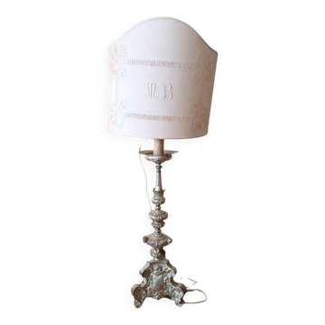 Antique Silver Metal Chandelier, Lamp