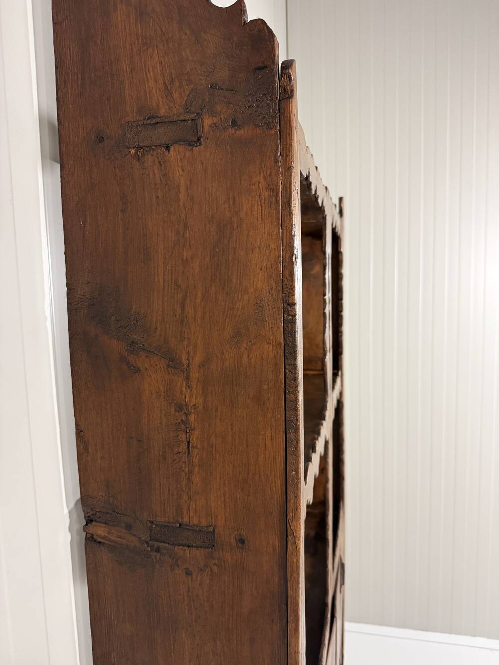 Antique rustic wall unit plate cabinet 1900