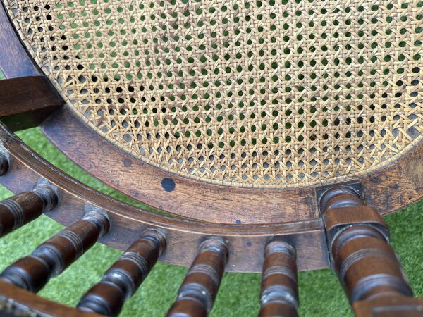 Fauteuil de bureau Napoléon III en bois massif