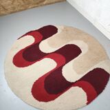 Round carpet in circa wool 70 psychedelic 150cm
