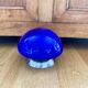 Lampe champignon vintage verre bleu roi
